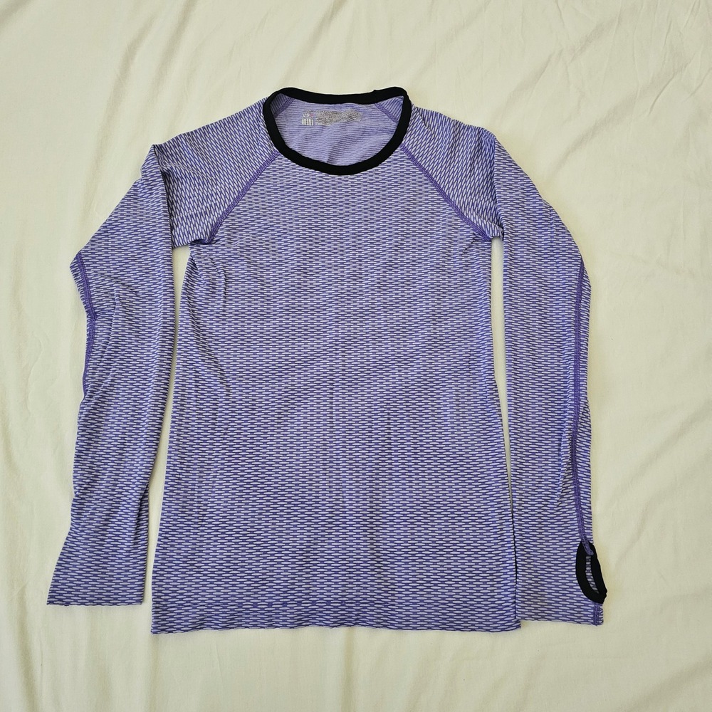 Victoria Secret VSX Sport Long Sleeve Top Womens Small Purple Athletic Y2K Boho